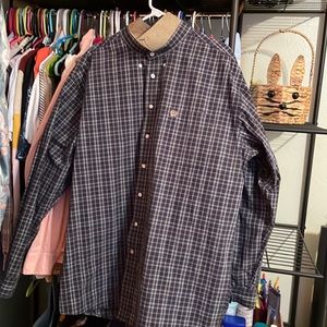 CINCH Blue,Tan, & White Plaid Men’s Button Up Long Sleeve Shirt
